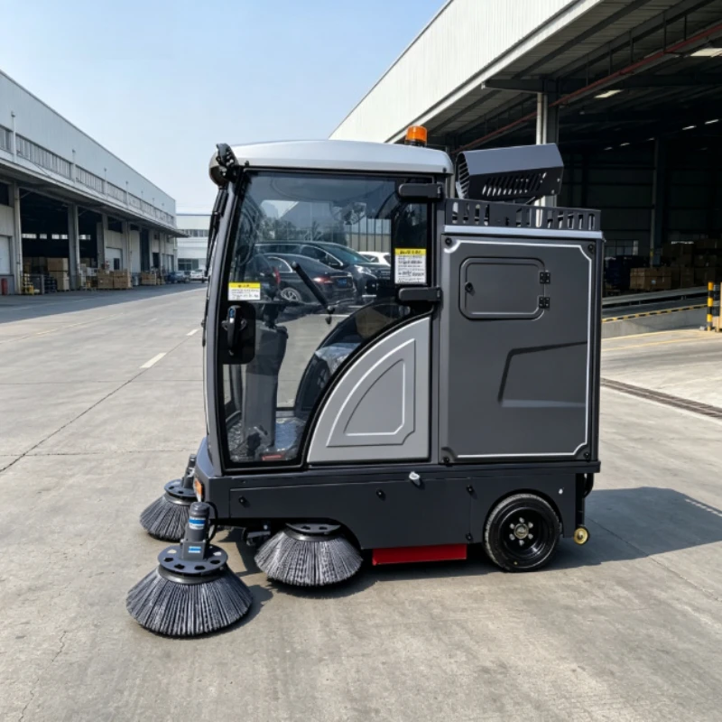 Multi Purpose Battery Ride On Electric Dust Sweeper Sweeping Washing Dust Control All In One Pavement Equipment