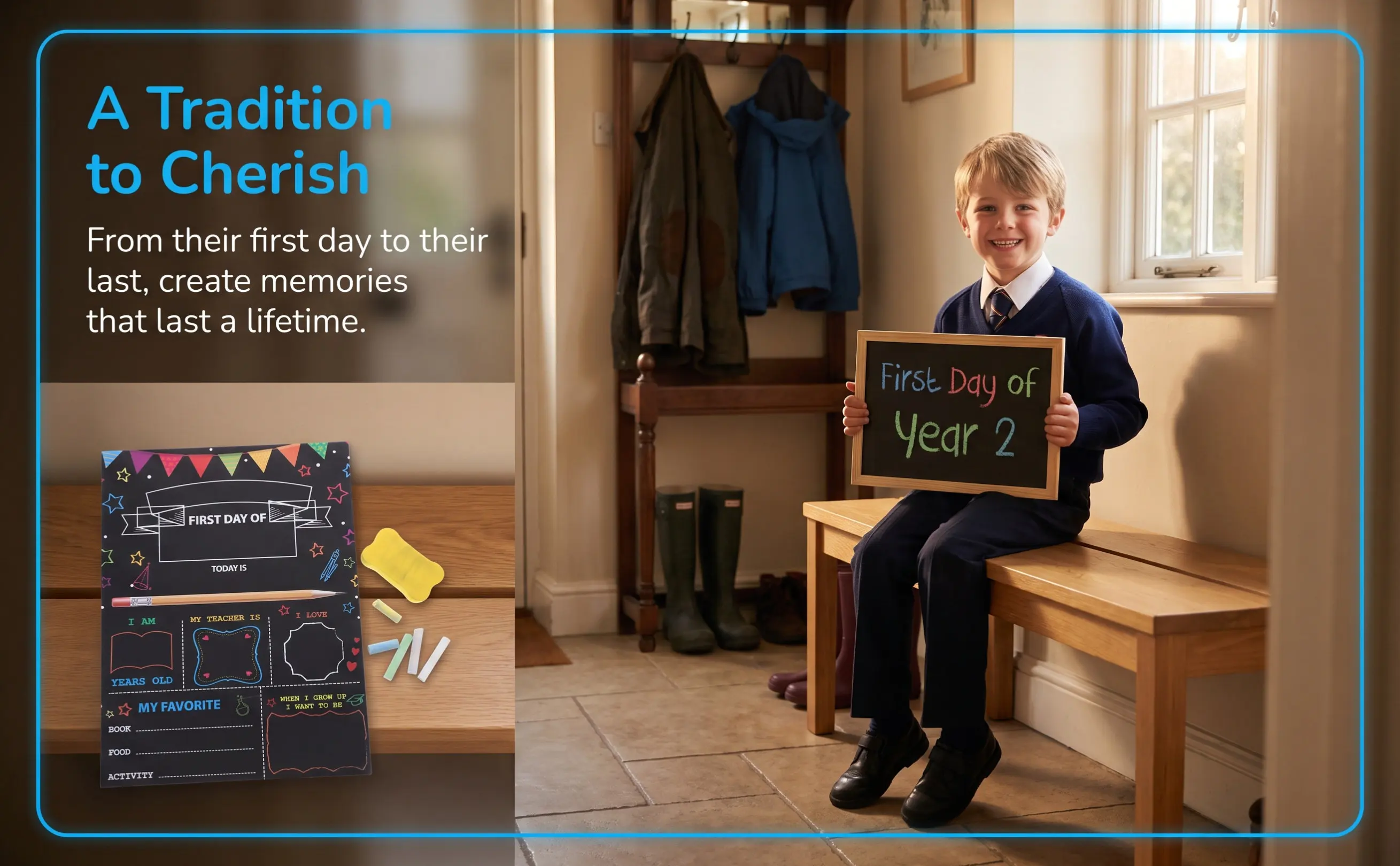 1 set Wooden Chalkboard Sign Message Mini Halloween Christmas New Year First Day Of School Board Sturdy