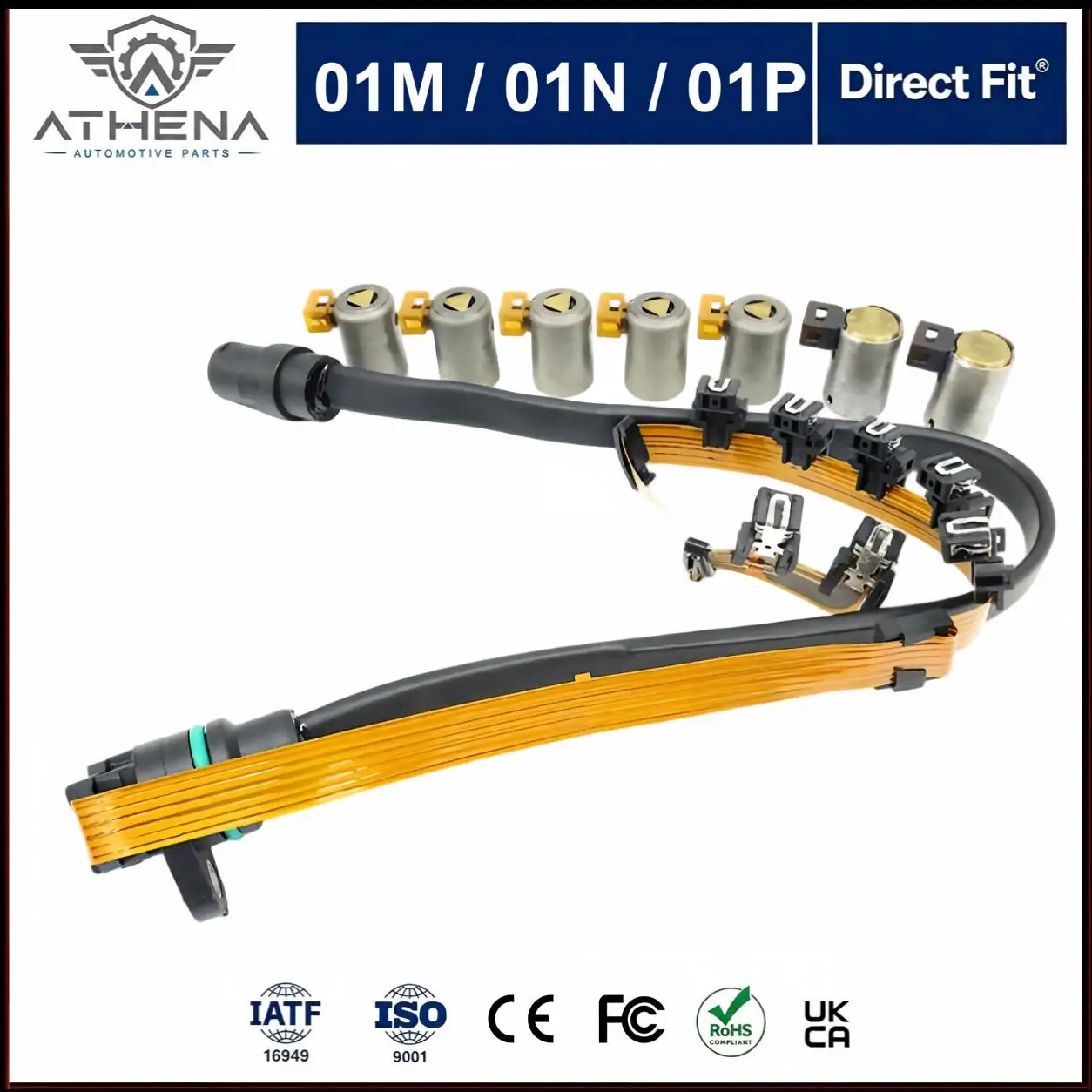 01M325283A 75446RFK 01M 01N 01P Transmission Solenoid Valve With Internal Wiring Harness Fit Audi A3 VW Golf Jetta Passat Skoda