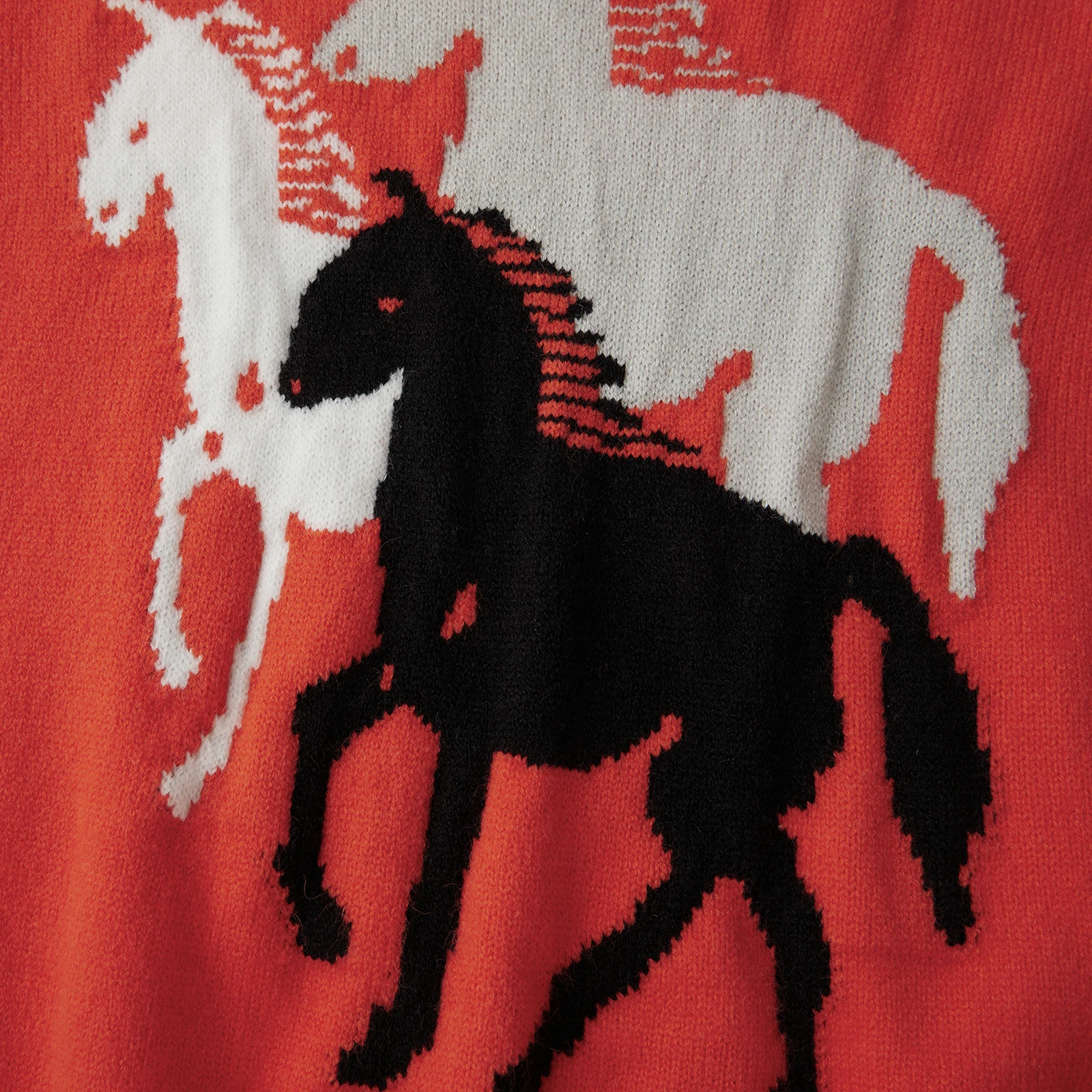 Luxus frauen Herbst Lose Herbst Pullover Pferd Muster Langarm Rundhals Strickwaren Pullover Winter Kleidung