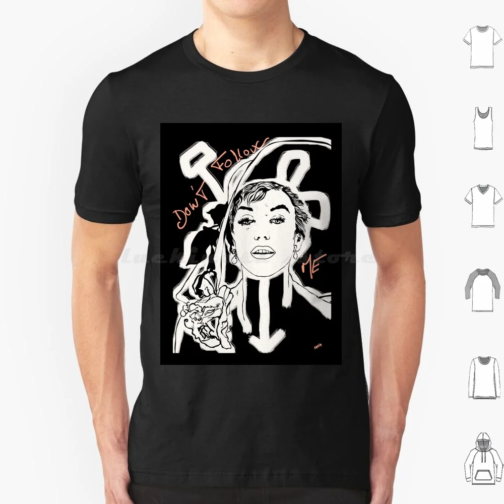 ? Black Marilyn-Do Not Follow Me T Shirt Big Size 100% Cotton Culturepop Punk Babylon Spirit Geek Japan Girl Nofutur Revolution