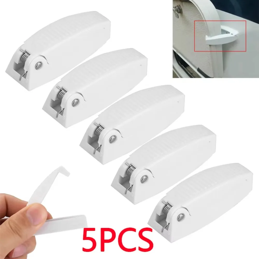 

5 шт. прочный подпружиненный держатель дверной защелки, пластиковый внутренний зажим для двери шкафа, противоударный держатель для багажа, Rv