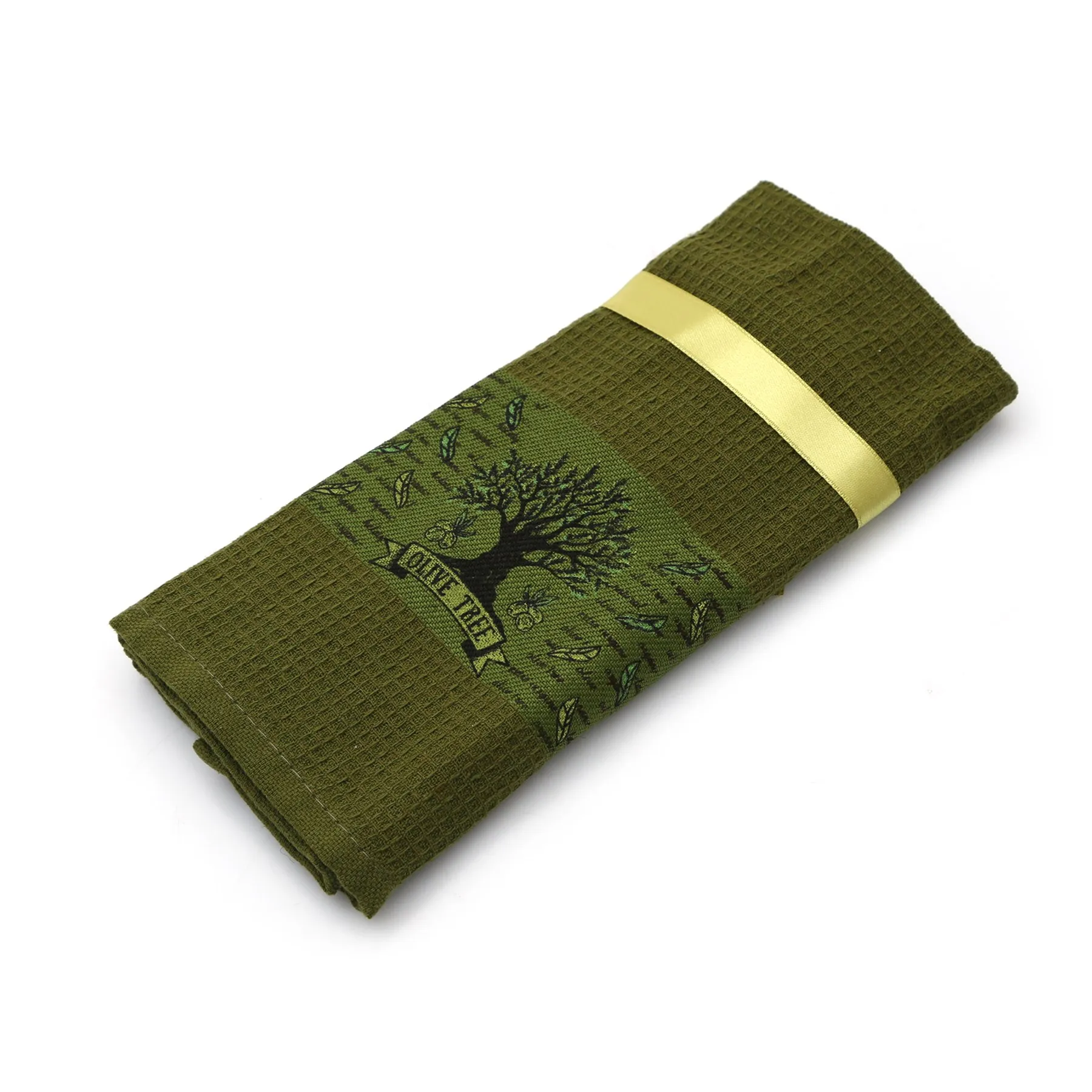 Olive Oil Embroidered 1Pcs Kitchen Dish Towel Knitted 100% Pure Turkish Cotton 45x70 cm Dish Pique Napkin Made In Turkey