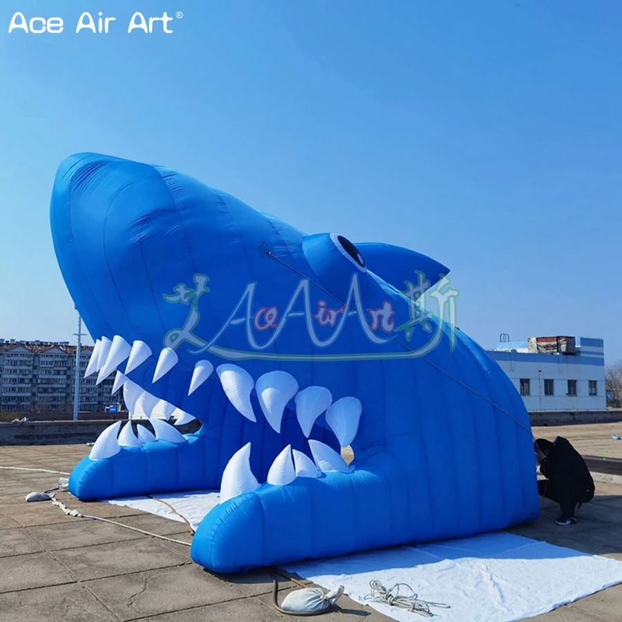 Outsanding Design 7 Meters Lenght Inflatable Animal Inflatable Shark Tunnel Tent For Outdoor Big Event Party Advertising