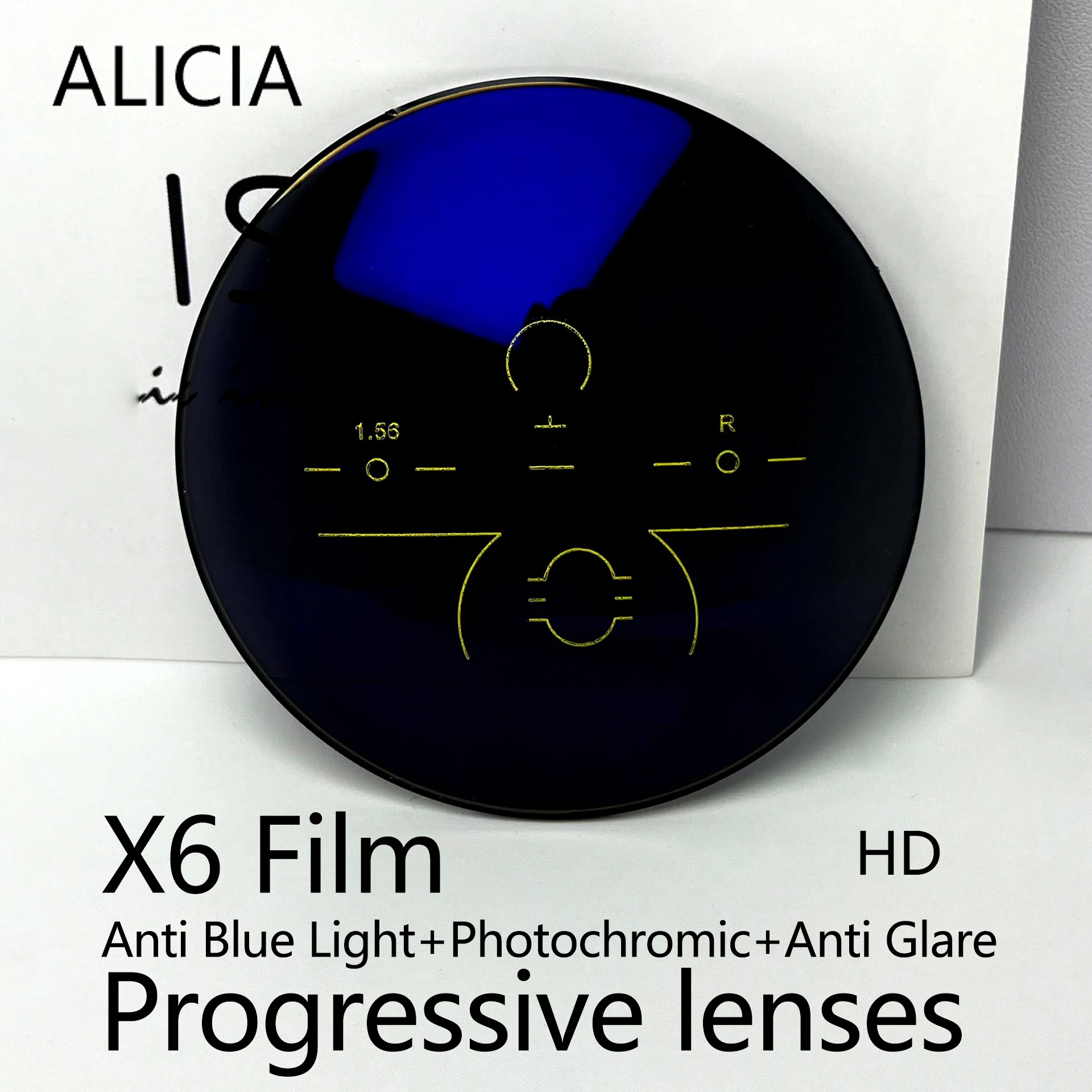 

Anti Blue Light Anti Glare Photochromic Gray Progressive Multifocal Lenses 1.56 1.61 1.67 1.74 Customized For Wiewing Far Near