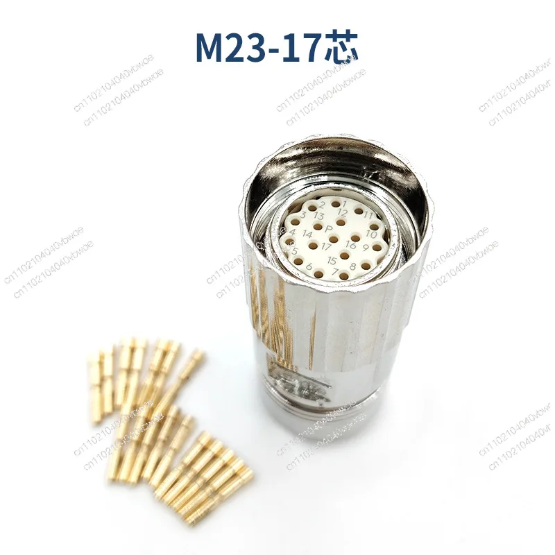 Standard M23 Straight Type Internal Thread/External Thread 17 Pin Encoder Plug or Female Male Connector Single