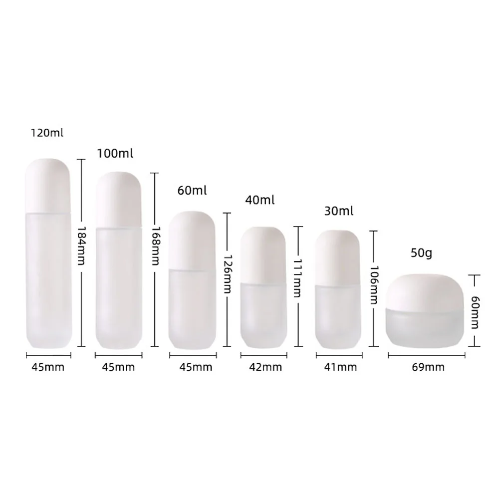 6 Stück tragbare nachfüllbare Flaschen, Kosmetikbehälter für flüssige Foundation, Milchglas-Lotion-Pumpflasche, Druckspender – Detail 5