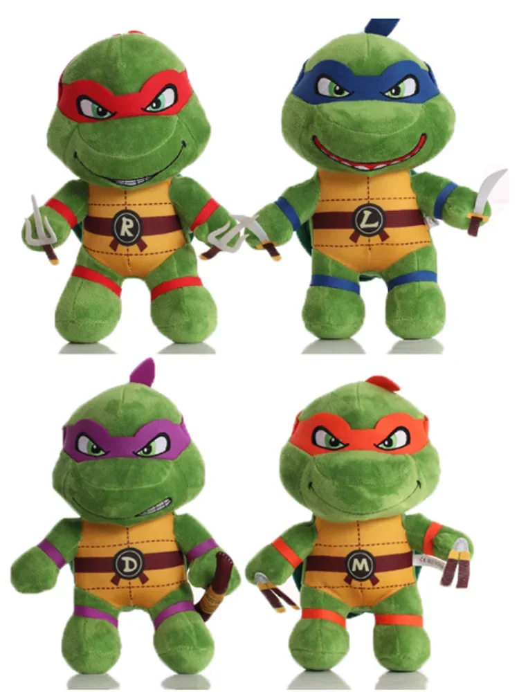 

25cm Ninja Turtles Plush Dolls Anime Game TMNT Leo Raph Mike Don Stuffed Animals Decoration Ornament Toys for Kids Birthday Gift