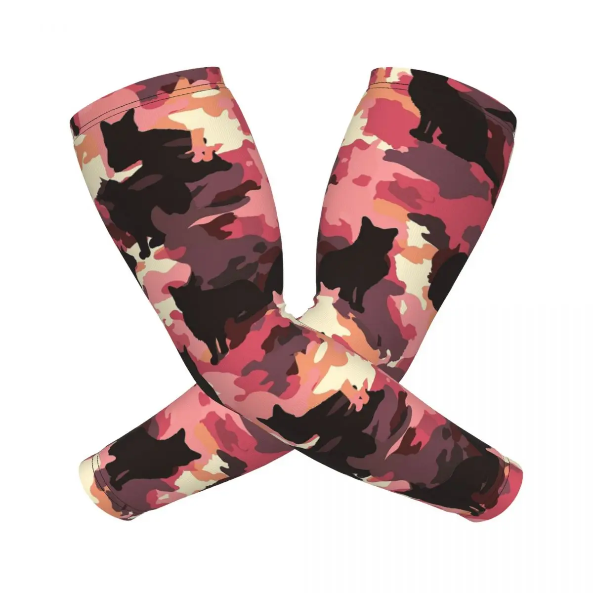 

Cat Camouflage Arm Sleeves Men Women Sun UV Protection Tattoo Cover Up Sports Cooling Cycling