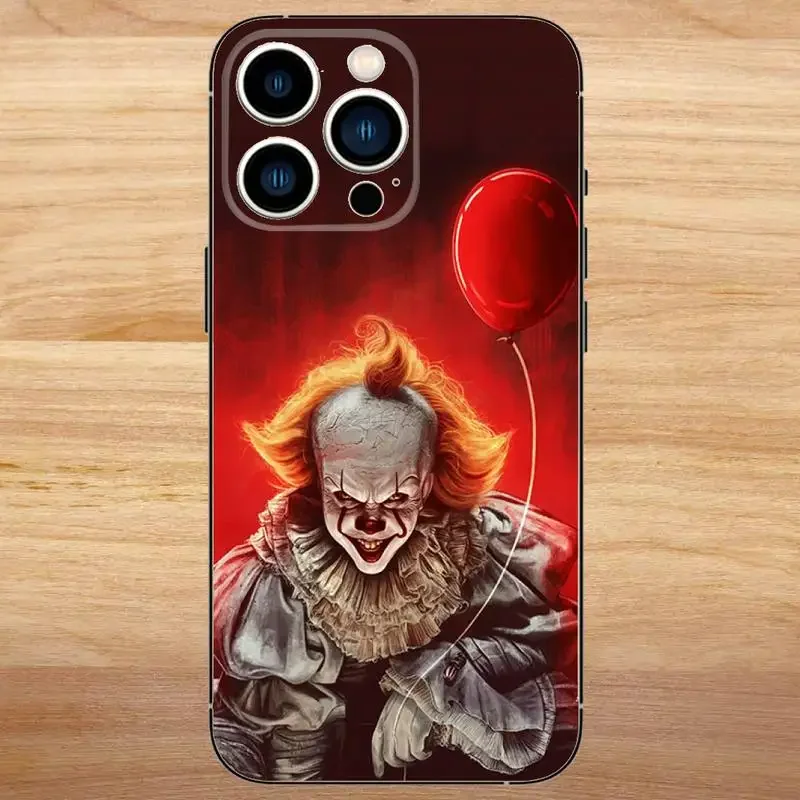 Horror Pennywise Clown Phone Case For iPhone15,14,13,12,11,Pro,Max,Plus,Mini,X,XS,XR,8,7,6,S,Plus,SE Soft Black Case