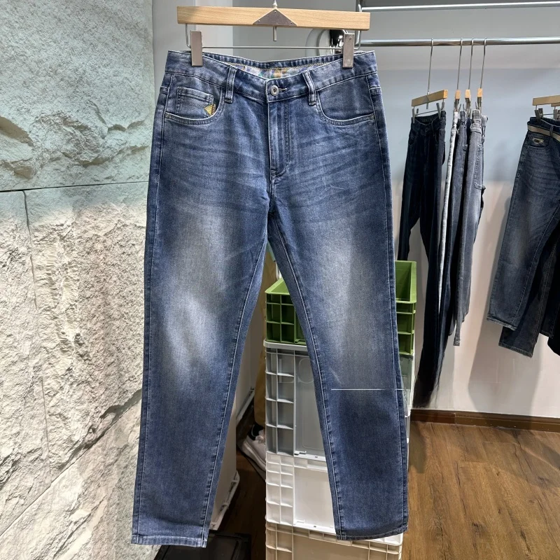 

Comfortable Casual Men's Straight Leg Jeans Spring Summer Elastic Breathable Versatile Denim Pants Trendy Spring 2026