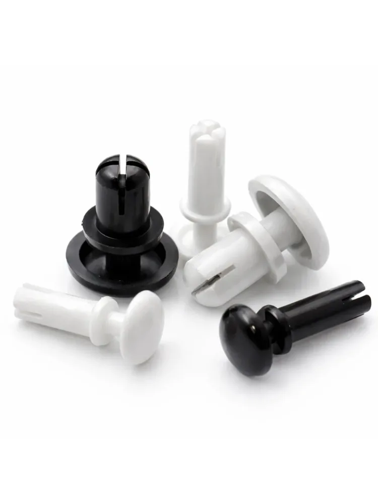 20/50 pièces R20-R60 Rivets à pression en nylon noir et blanc, rivets à clip en plastique de type R, attaches pour panneaux de circuits imprimés, rivets en plastique
