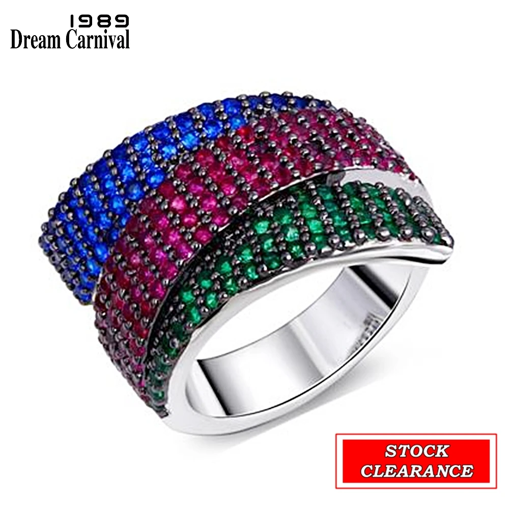 DreamCarnival1989 Hot Selling Beautiful Rings Stock Clearance Limited Quantities Quality Zirconia Paved Fast Moving Big Discount