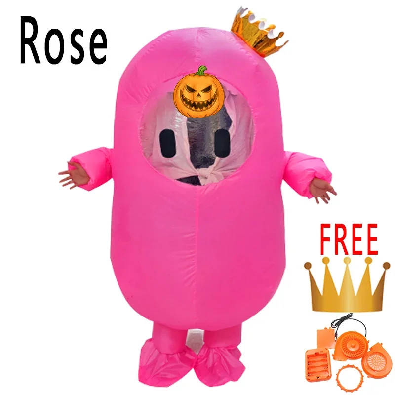 Fall Guys Inflatable Costume Girl Women Men Kid Adult Jellybean Game Stumble Anime Cosplay Halloween Birthday Party Blow Up Suit