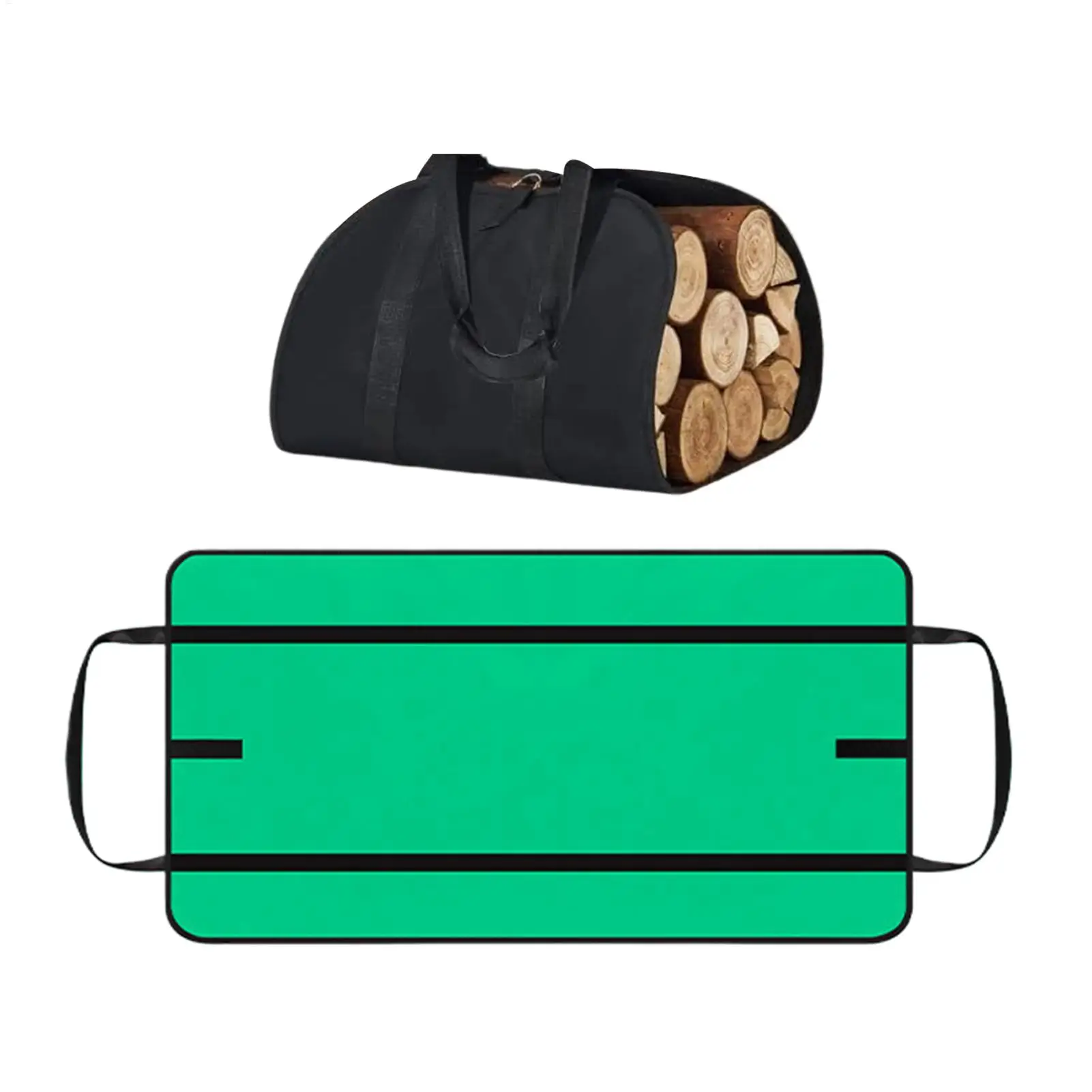 Heavy Duty Firewood Tote Bag, Large Capacity Log Carrier with Handles for Fireplace, Durable Canvas Wood Storage Transport Bag