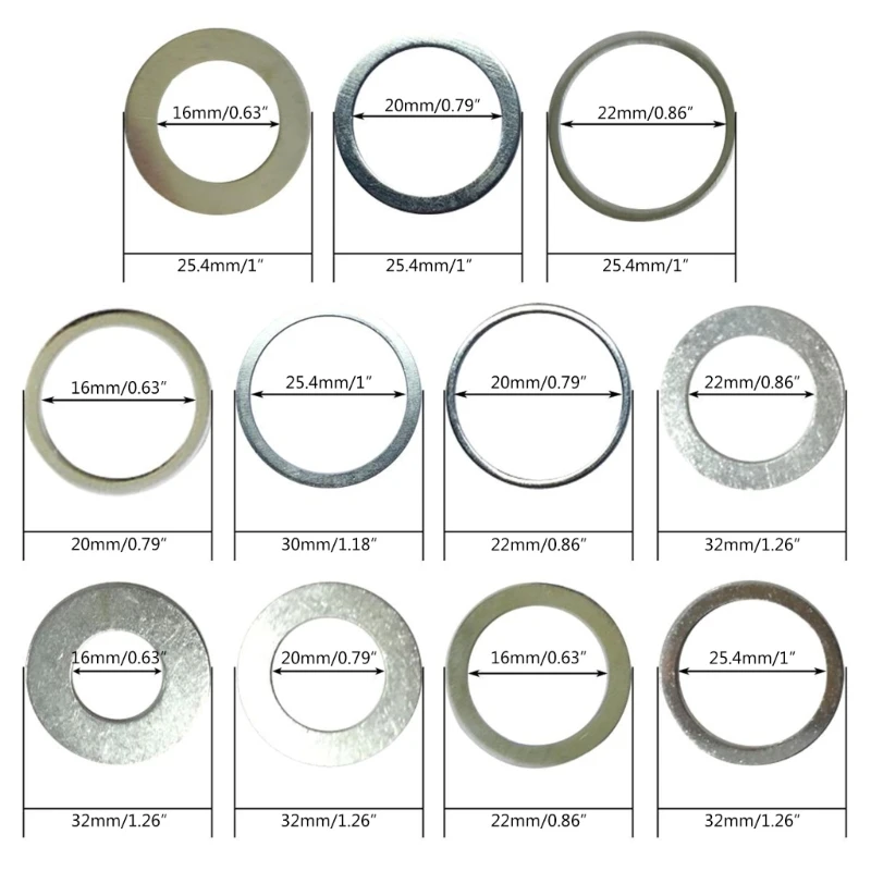 20/22/25.4/30/32 Mm Lưỡi Cưa Giảm Nhẫn Chuyển Đổi Vòng Đĩa Cắt Dụng Cụ Làm Rau Cau cắt Máy Giặt Thả Vận Chuyển