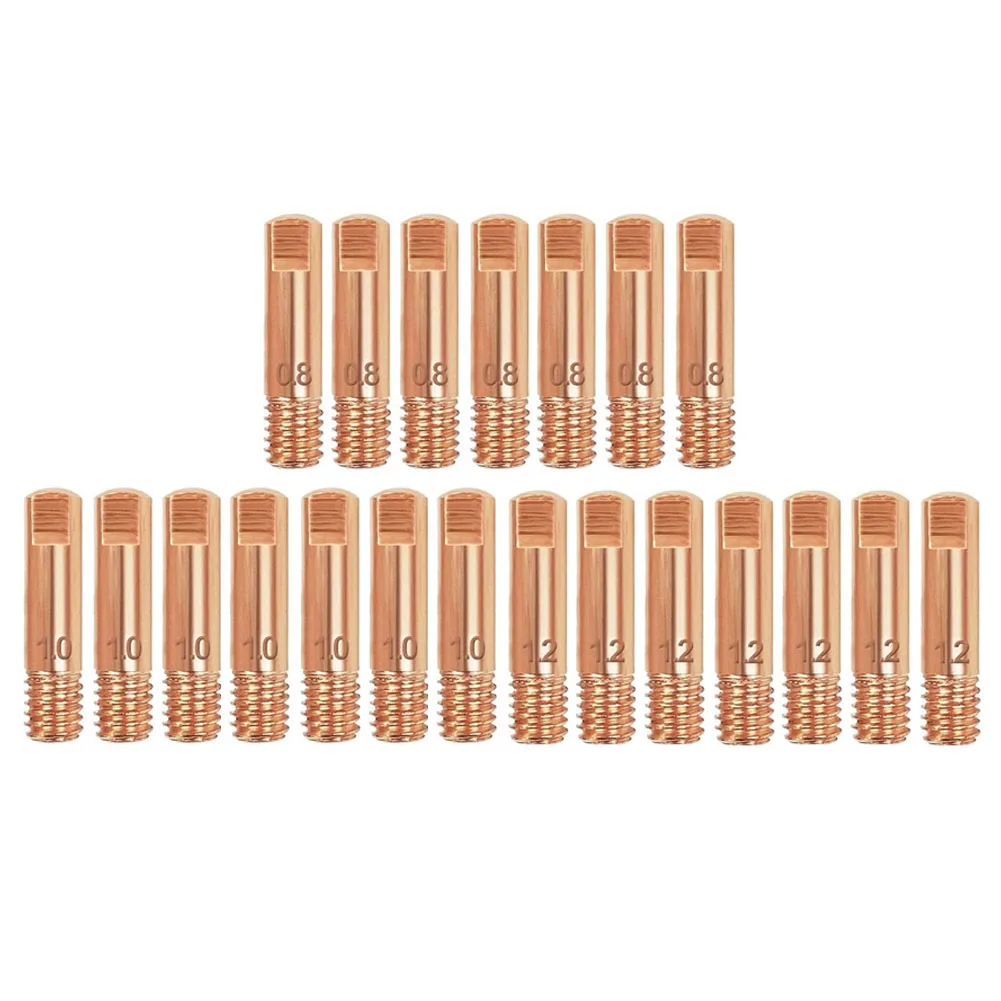Welding Accessories Collection Featuring Twenty Copper Tips Designed Specifically for MIG Usage and Performance Enhancement