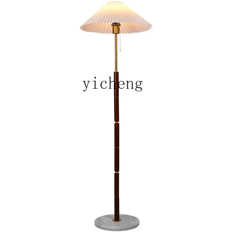 XL Floor Lamp Living Room Study Bedroom Eye Protection Bedside Lamp Pleated Vertical Table Lamp