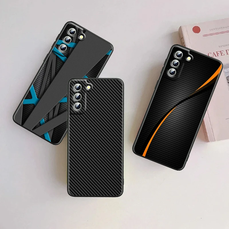 Car Carbon Fibre For Samsung Galaxy S24 S23 S22 S21 S20 FE S10 S10E Plus Ultra Pro Lite 5G Black TPU Phone Case