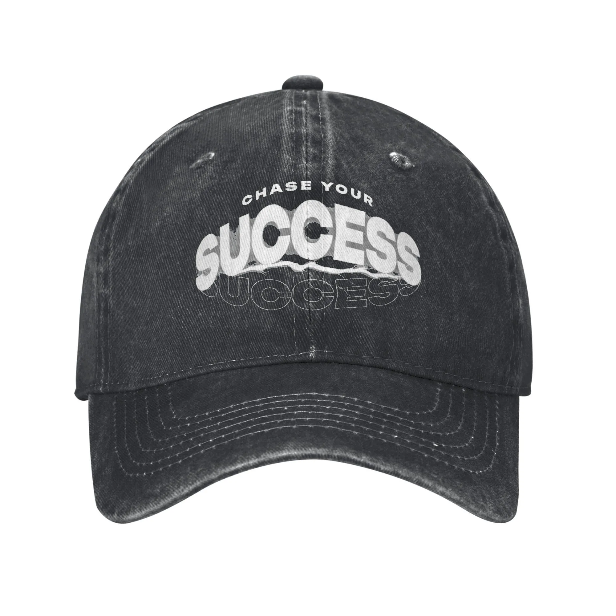 Chase Your Success Washed Baseball Cap Unisex Adjustable Casual Outdoor Cap