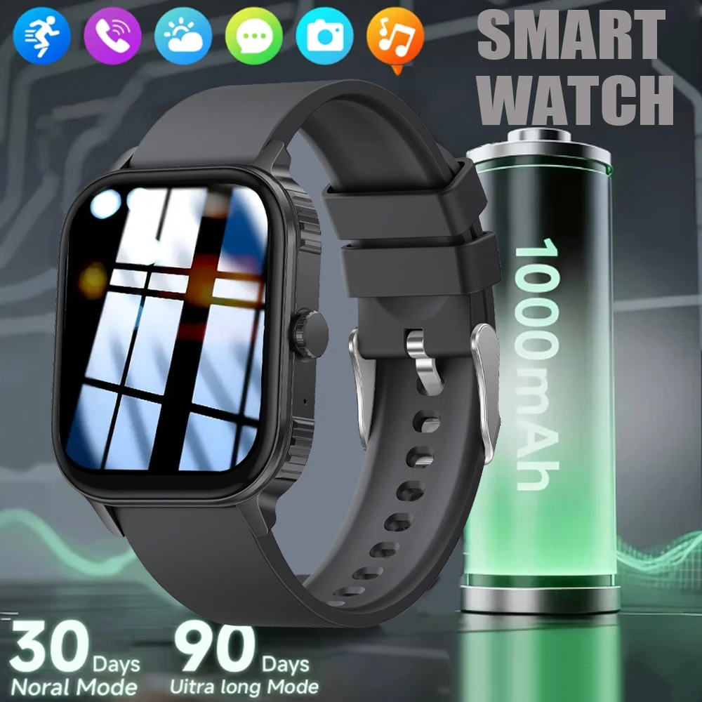 

new unisex smartwatch, equipped with a 1000mAh large capacity battery, suitable for sports and fitness, wireless communication