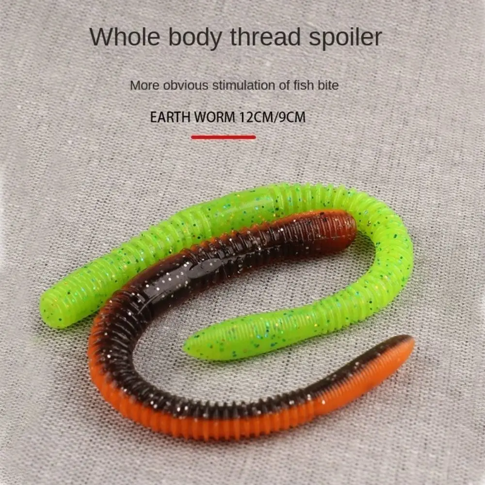 

20Pcs 2025 9/12cm Soft Tail Fishing Lure Thread Fishy Smell Worms Lure Floating/Sinking Mix color Silicone Soft Lure Fishing
