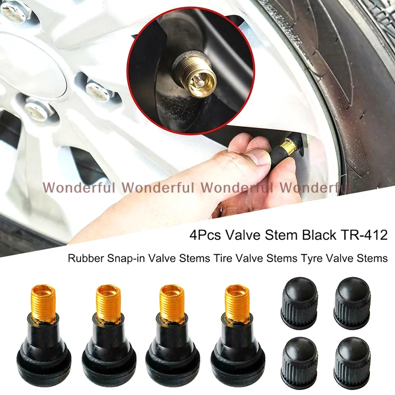 

4Pcs TR412 For Cars Motorcycle Chrome Alloy Tubeless Rubber Wheel Tyre Valve
