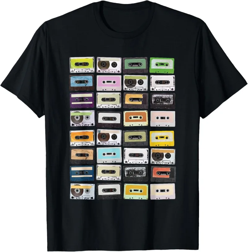

Vintage Cassette T-Shirt Tape Retro 80s Clothing 90s Shirt Funny Cotton Print T-Shirt Vintage Men's T Shirt Graphic T Shirts