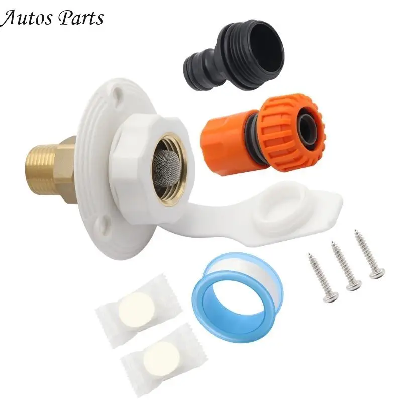 

57BA RVs Water Inlet System Water Fill Hatches Inlet With Silicone Seals And Brass Adapters For Space Saving Installations