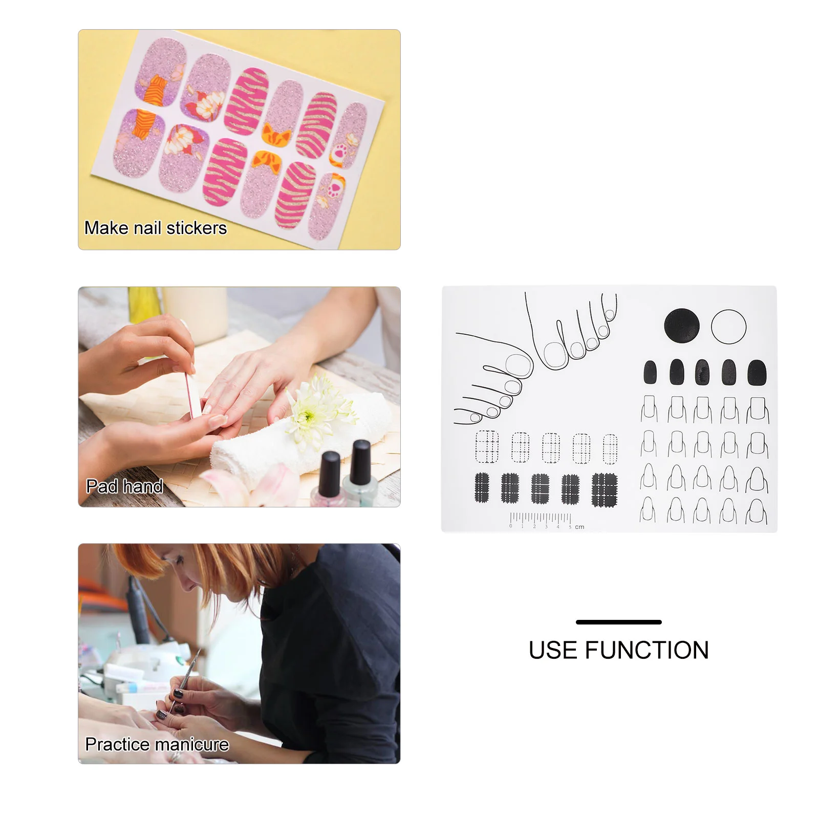 Nail Tech Supplies Silicone Manicure Pad Decorate Acrylic Mat Trainer Stamping Plates Tools