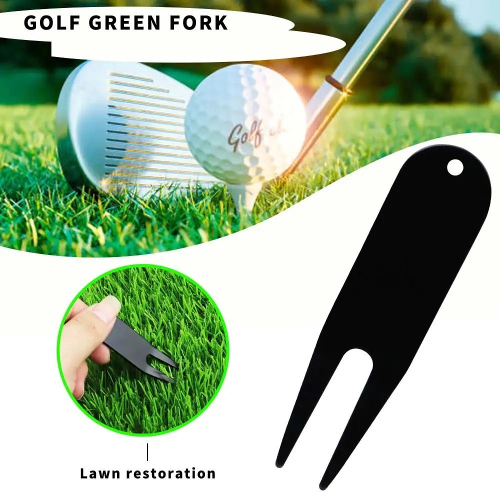 Metal Bending Golf Divot Repair Tool Two-Prong Aluminum alloy Fairway Repair Fork Sturdy Portable Golf Divot Tool