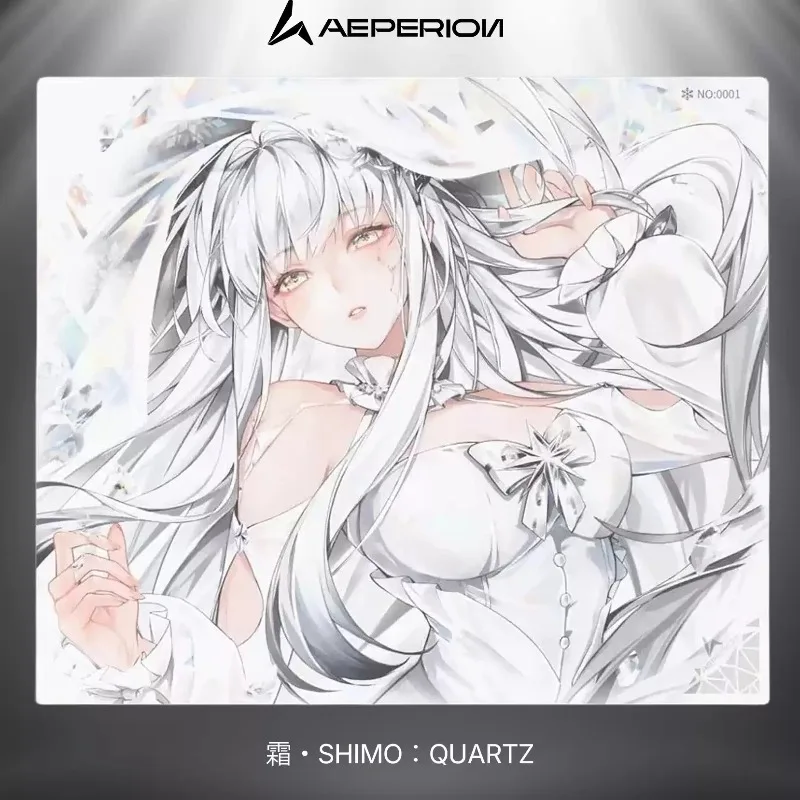 Aeperion Shimo Cream Tempered Glass Mouse Pad Customized Pixie Anime Desk Mat Esports Game Mouse Pads FPS Keyboard Accessories