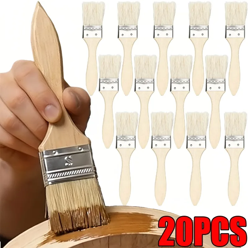 Flat Paint Brushes Wooden Handle Furniture Wall Edging Corner Painting Brush DIY Glue Application Tool Art Crafts Supplies