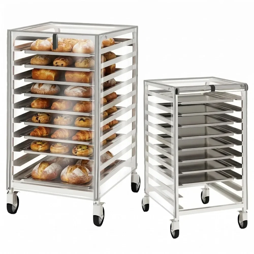 

Clear PVC Waterproof Rack Cover for 10 Layer Bun Pan 23x28x32 Dust Proof Heavy Duty Commercial Home Kitchen
