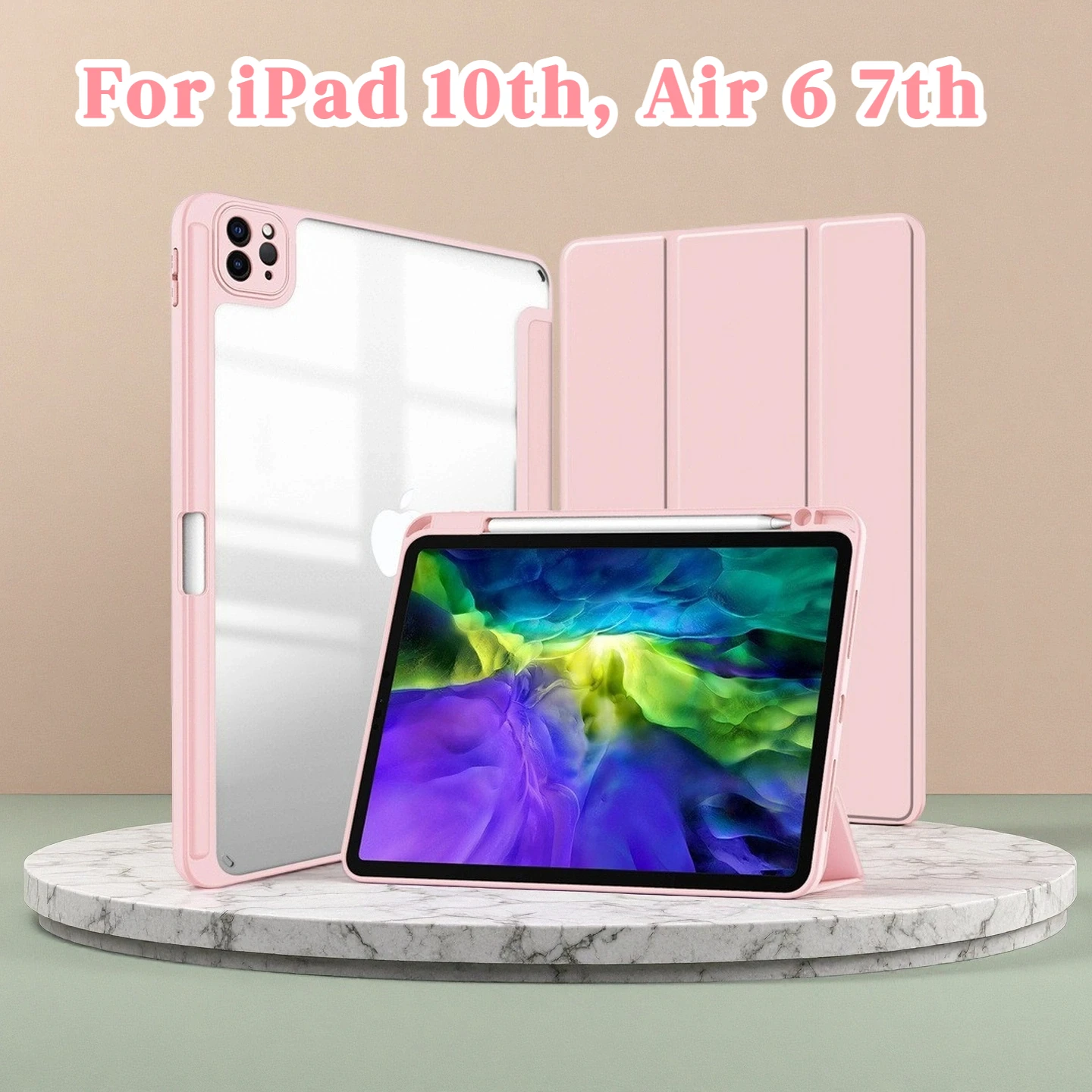 

Чехол для iPad Air 7 2023 года iPad 10-го поколения, 11-го 9-го поколения, чехол для iPad Pro 2024 11 13 в iPad Air 4 5 6 с чехлом-держателем для карандашей