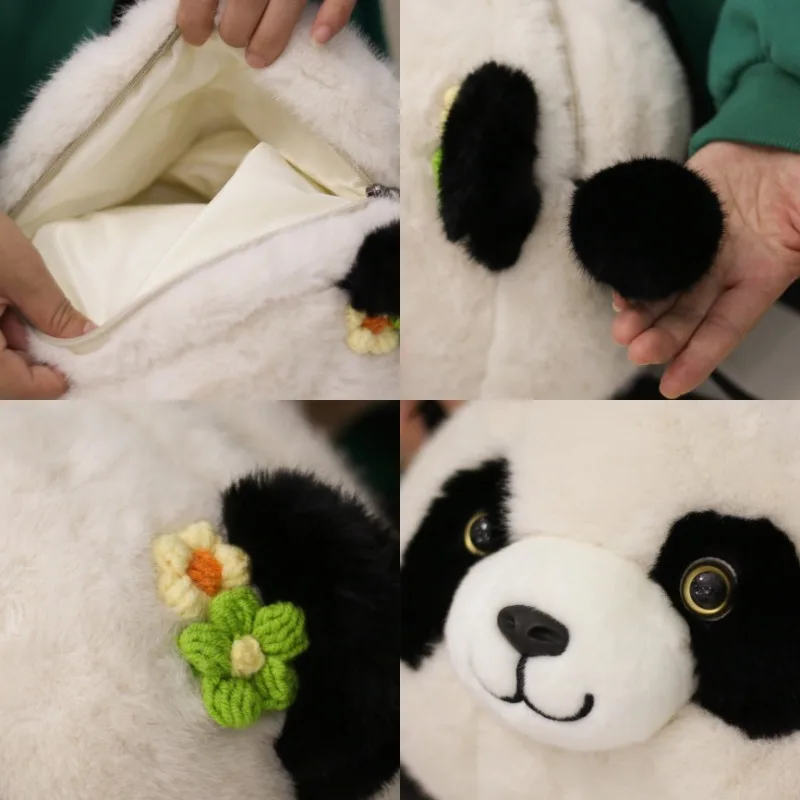 35 cm Chinese Nationale Schat Panda Pluche Rugzak Knuffeldier Schooltassen Kleuterschool Verstelbare Tas Speelgoed Kindercadeau