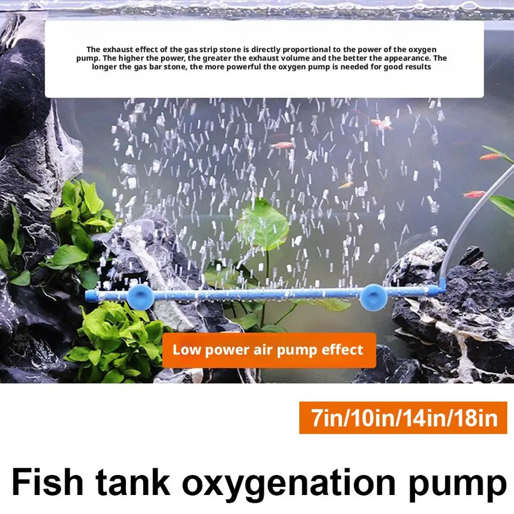 Diffuseur d'air à bulles pour aquarium, pompe à oxygène pour aquarium, connectable à l'infini, 7/10/14/18 pouces avec ventouses