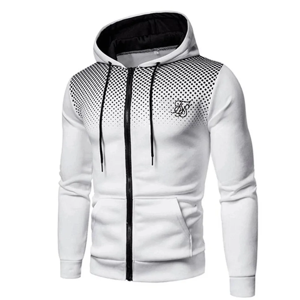 Brand SikSilk Plus Print Polka Dot mens winter clothing 2022 Men\'s Hoodie Outdoor Street Sports Running Training Sweatshirt