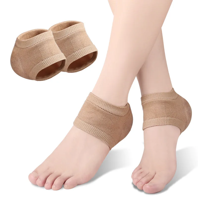 Calcetines protectores de Gel para talón, almohadillas para pies, plantillas absorbentes de golpes, cuidado de los pies, cojín de reparación de la piel, calcetín antiagrietado