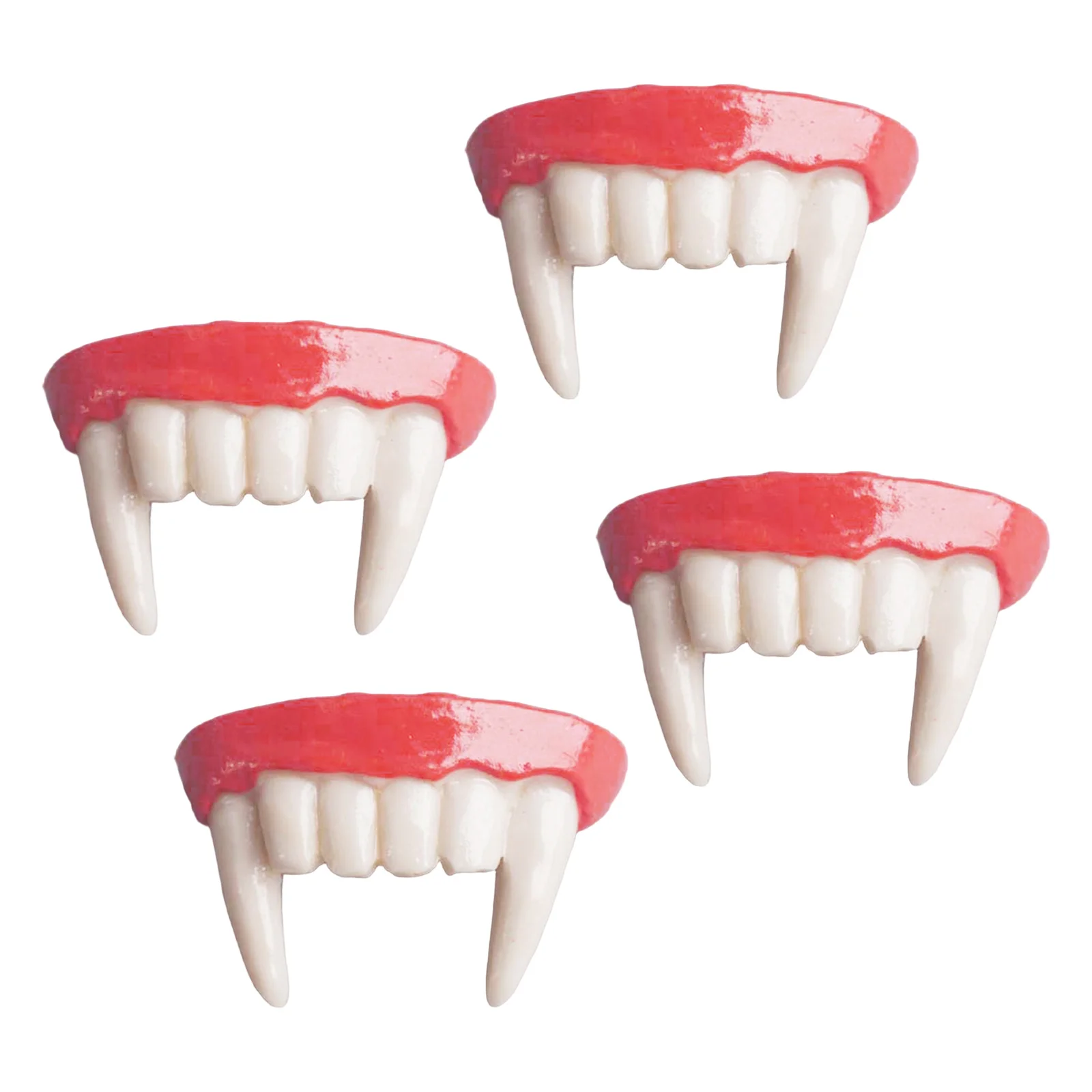 4Pcs Horror Fake Vampire Teeth Caps Realistic Halloween Cosplay Fangs Scary Gothic Costume Accessories for Adults Kids