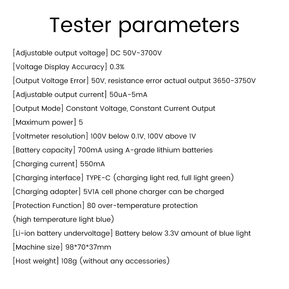 0~3500V Semiconductor Withstanding Voltage Tester Transistor Tester Diode MOS Triode LED Voltage MOV Withstand Voltage Detection