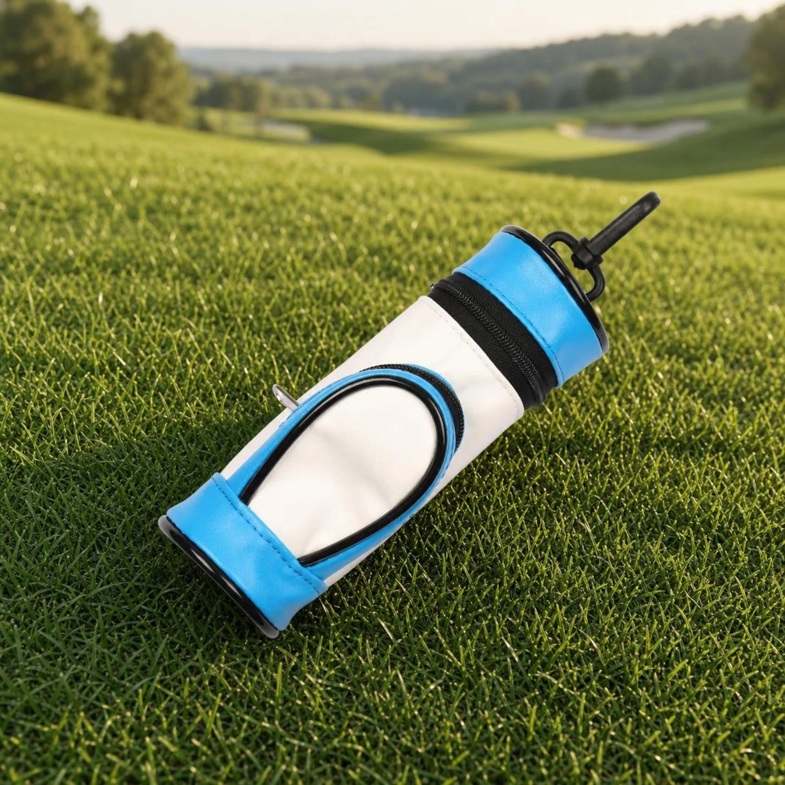 Golf Ball Pouch Compact Golf Ball Bag with Clip Zippered Pouch with Clip Soft-Sided Reusable for Golfers