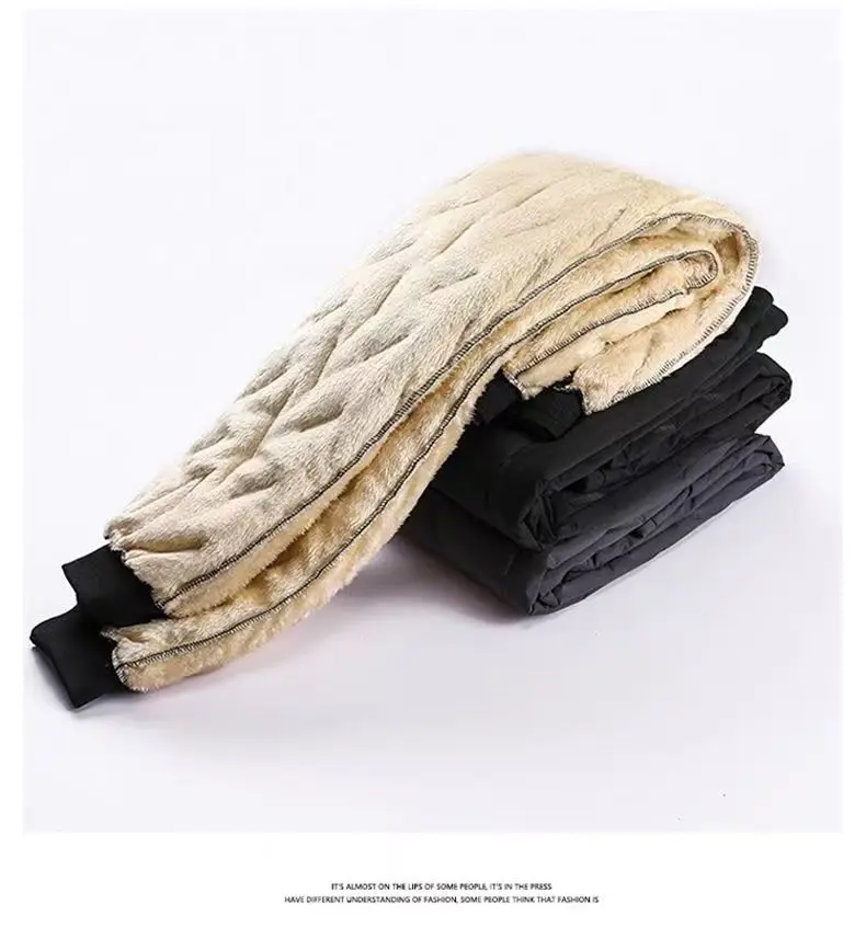 Herren-Winterhose für den Außenbereich, warm, mit Fleece gefüttert, wasserdicht, Thermohose, dicke Jogginghose, winddicht, Laufhose, Sport-Trainingshose. – Detail 15