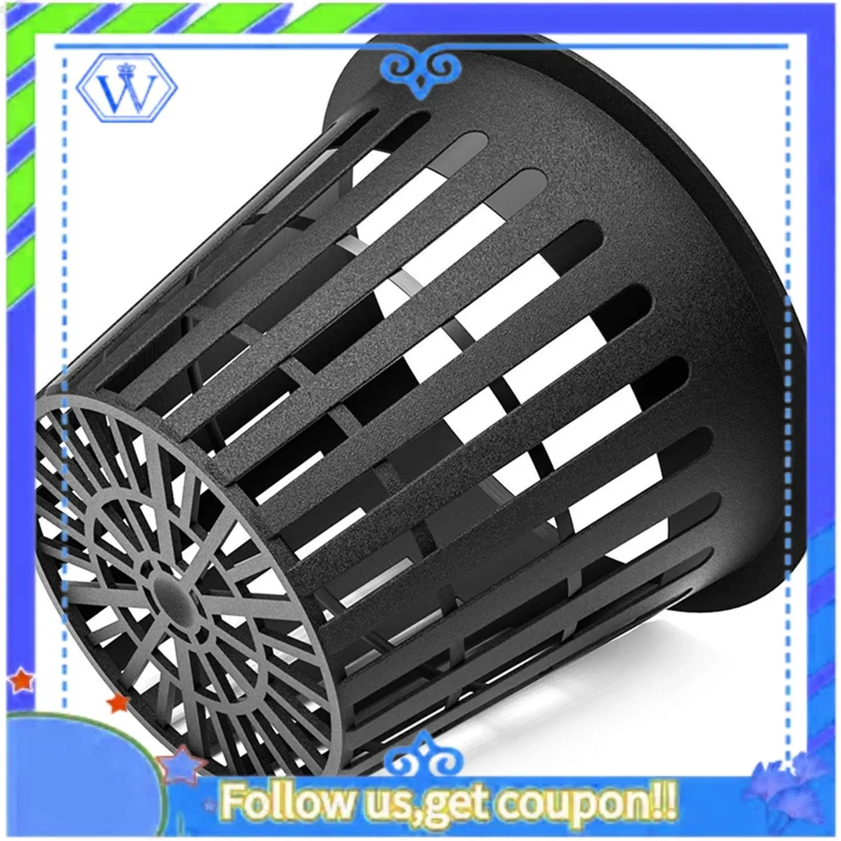 

A55P-3 Inch Net Cup Hydroponic Tank, 100Pack Hydroponic Planting Basket, Used For Hydroponics, Slotted Mesh, Black And White