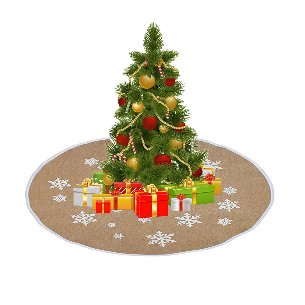 

Christmas Tree Skirt Snowflake Pattern Premium Material Holiday Decoration For Home Party Hotel Xmas Decor Tree Apron