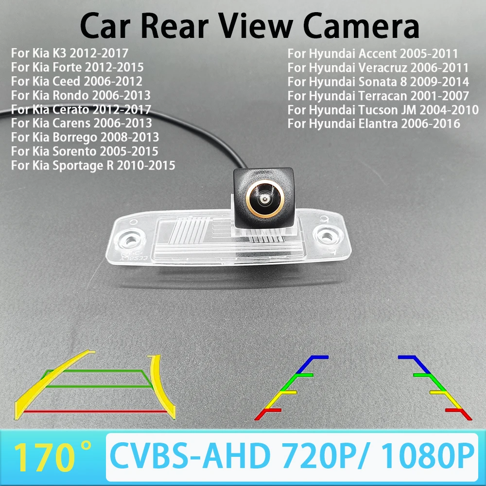 170 Degree AHD 1080P CVBS Car Rear View Camera for Kia K3 Ceed Sonata 8 Sportage R for Hyundai Tucson Elantra Car Track/Ruler
