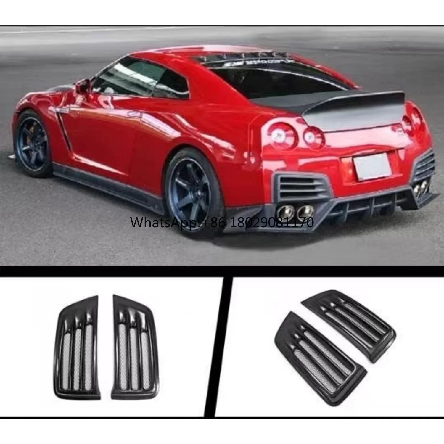 Bestselling car rear bumper vent grille suitable for Nissan GTR R35 bumper vent decorative grill