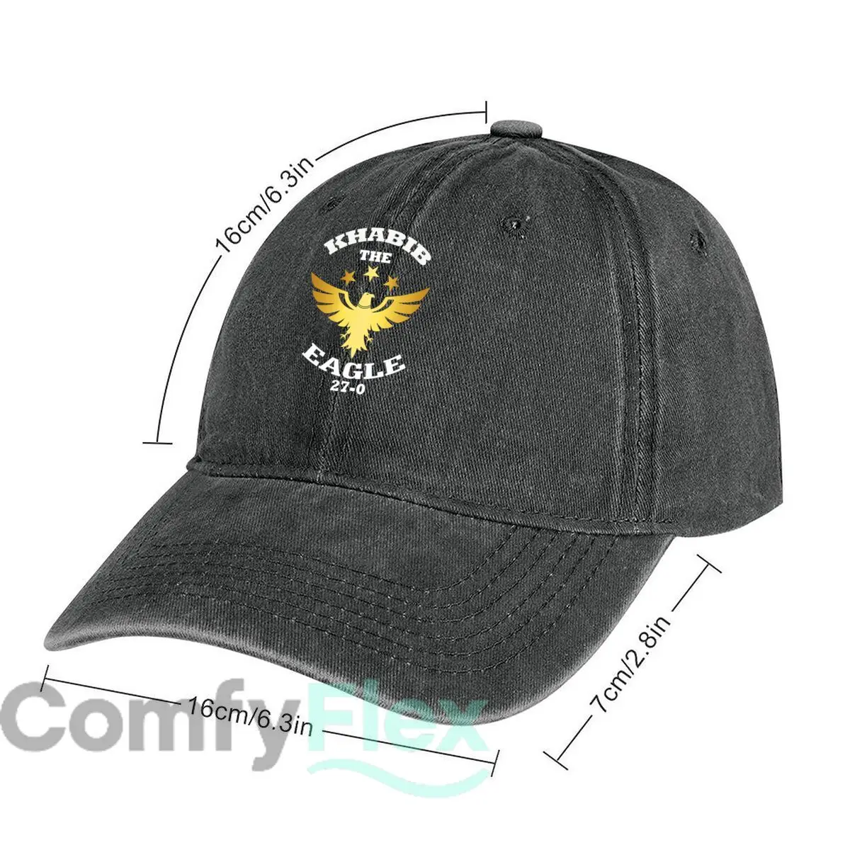 Khabib The Eagle Themed Design Unisex Washed Baseball Cap Distressed Denim Hats Classic Outdoor Run
