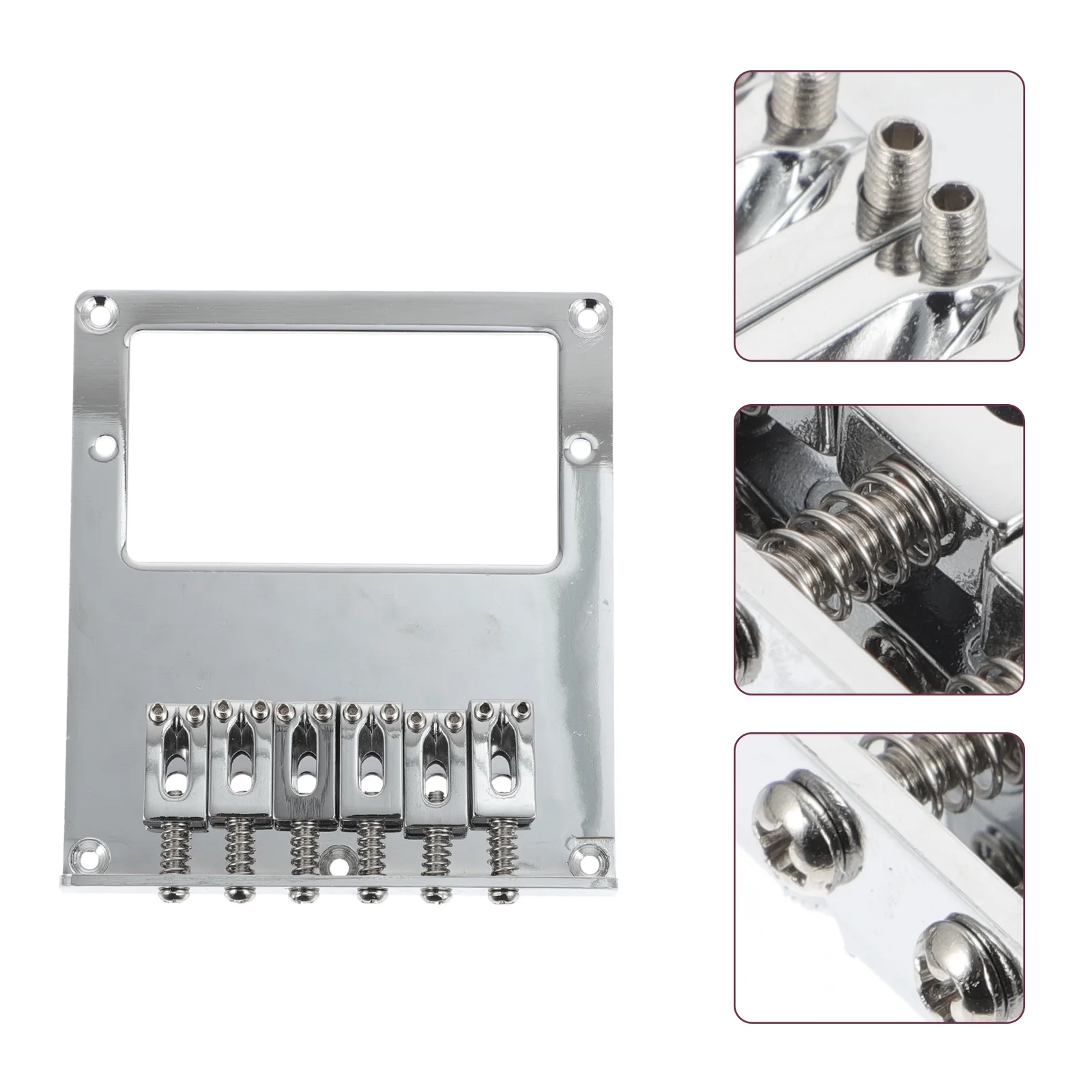 

Electric Guitar Bridge 6 String Tl Style Double Pickup Assembly Replacement Part Silver for Guitar Repair Tools