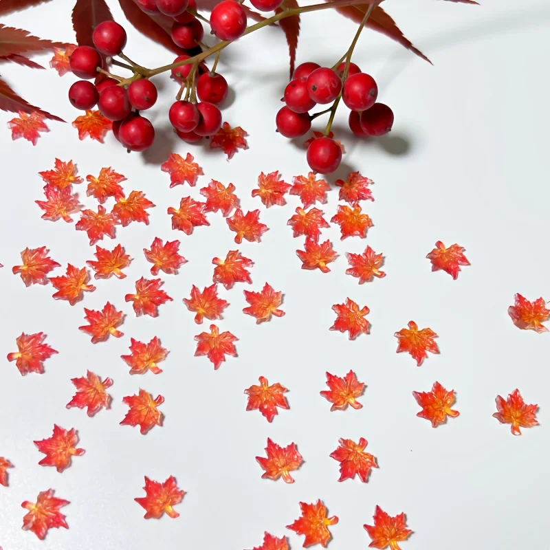 30PCS/50PCS Realistic Resin Miniature Maple Leaves for Diy Model Making/Micro Landcape/Home Decor/Craft/Terrain Ground Kits